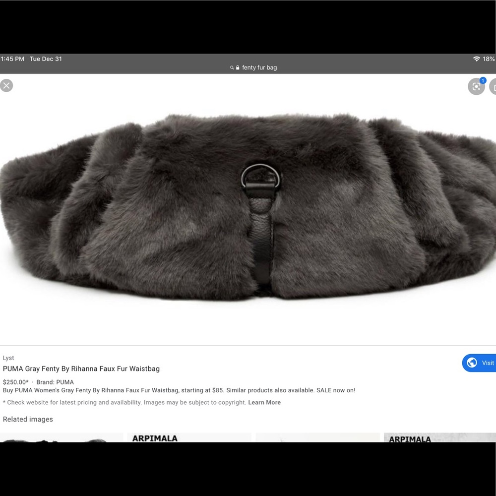 Iso puma fenty fur fanny bag